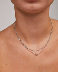 Emilie Silver Multi Strand Necklace in Platinum Drusy