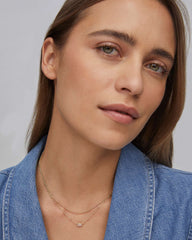 Emilie Gold Multi Strand Necklace in Iridescent Drusy