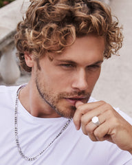 Figaro Chain Necklace in Oxidized Sterling Silver