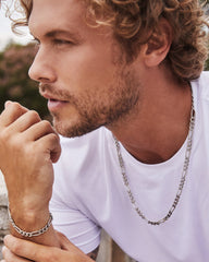 Figaro Chain Necklace in Oxidized Sterling Silver