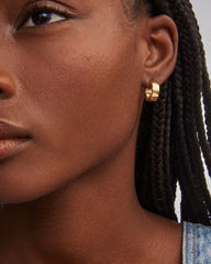 Flat Small 14mm Hoop Earrings in 18k Gold Vermeil