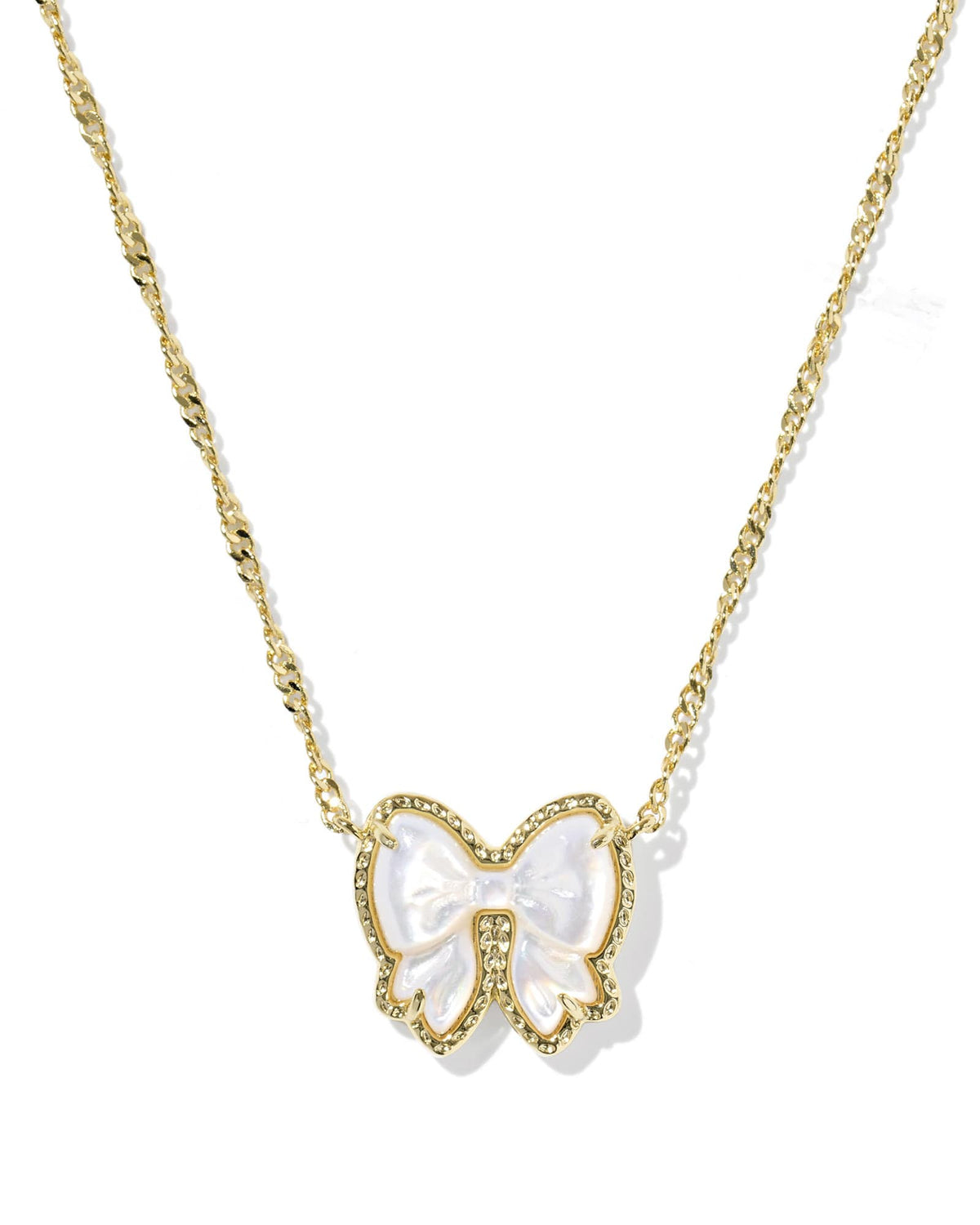 Haley Bow Gold Short Pendant Necklace
