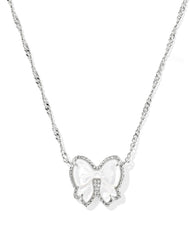 Haley Bow Silver Short Pendant Necklace