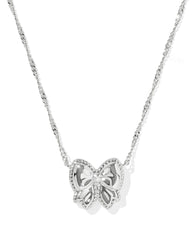 Haley Bow Silver Short Pendant Necklace