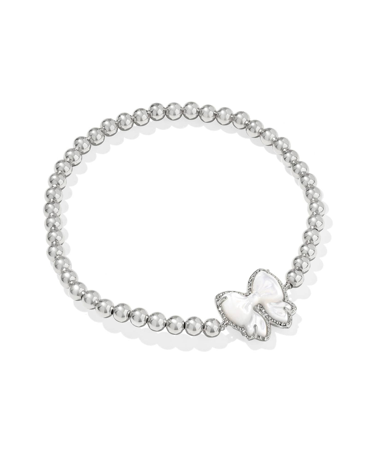 Haley Bow Silver Stretch Bracelet