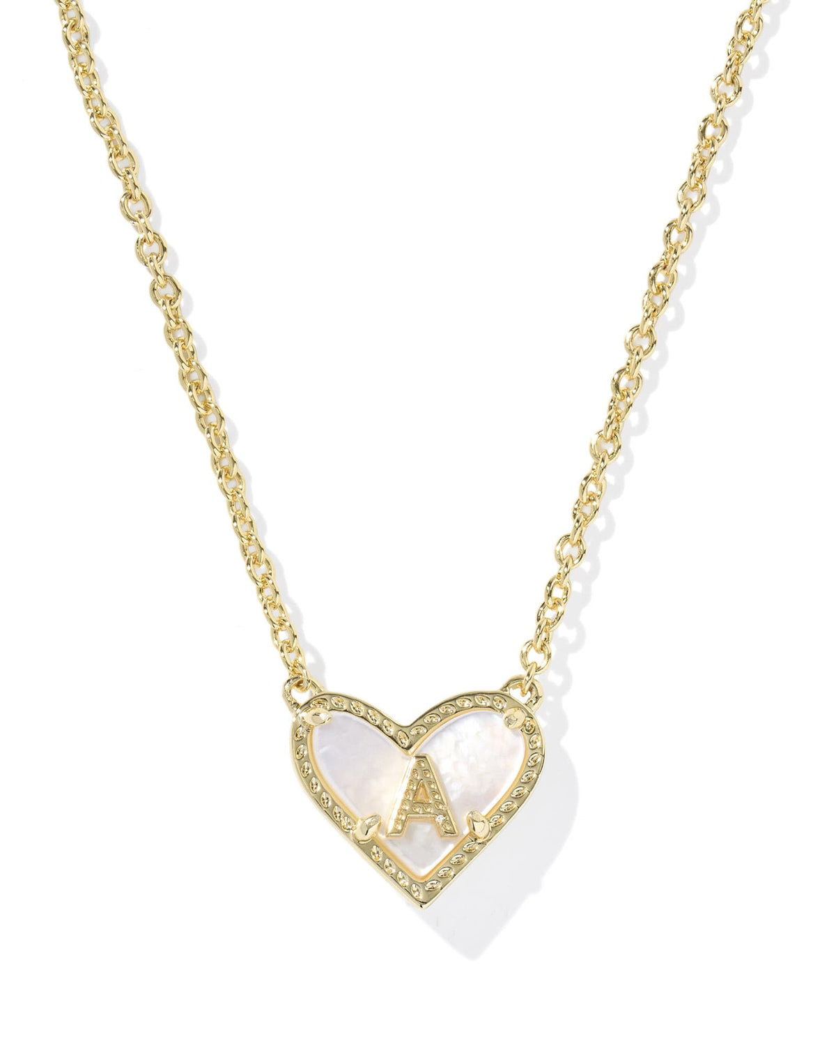 Ari Heart Letter A Gold Short Pendant Necklace