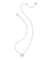 Ari Heart Letter A Silver Short Pendant Necklace