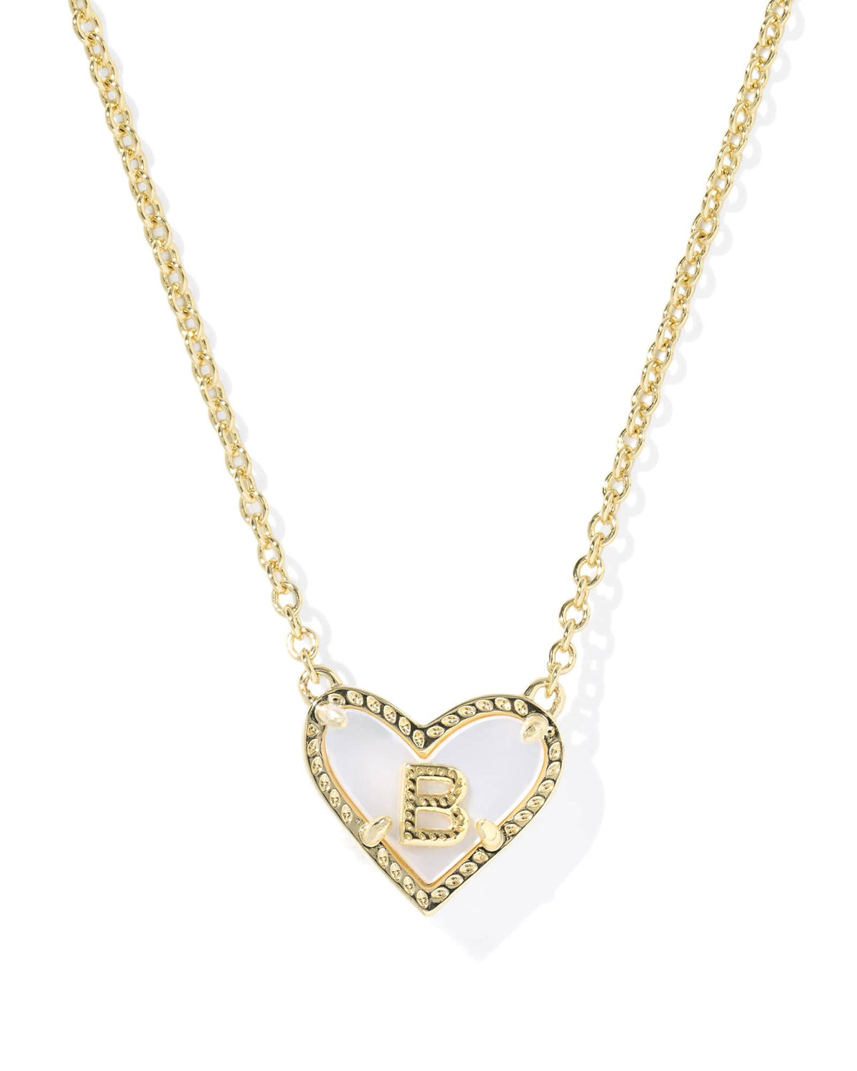 Ari Heart Letter B Gold Short Pendant Necklace