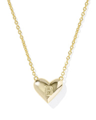 Ari Heart Letter B Gold Short Pendant Necklace
