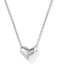 Ari Heart Letter B Silver Short Pendant Necklace