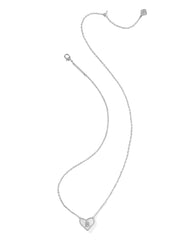 Ari Heart Letter B Silver Short Pendant Necklace