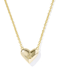 Ari Heart Letter C Gold Short Pendant Necklace