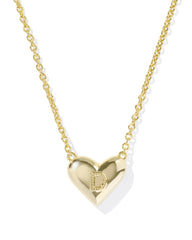 Ari Heart Letter D Gold Short Pendant Necklace