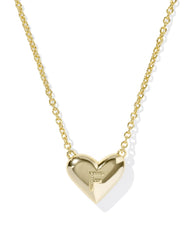 Ari Heart Letter F Gold Short Pendant Necklace