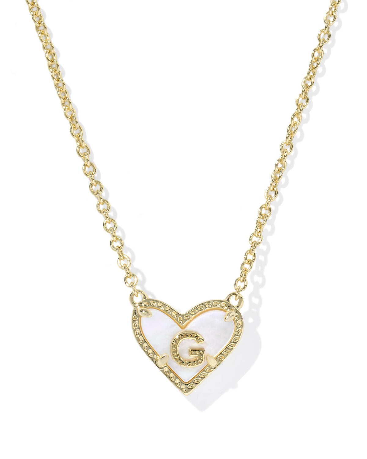 Ari Heart Letter G Gold Short Pendant Necklace