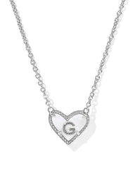 Ari Heart Letter G Silver Short Pendant Necklace
