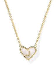 Ari Heart Letter J Gold Short Pendant Necklace