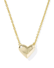 Ari Heart Letter J Gold Short Pendant Necklace