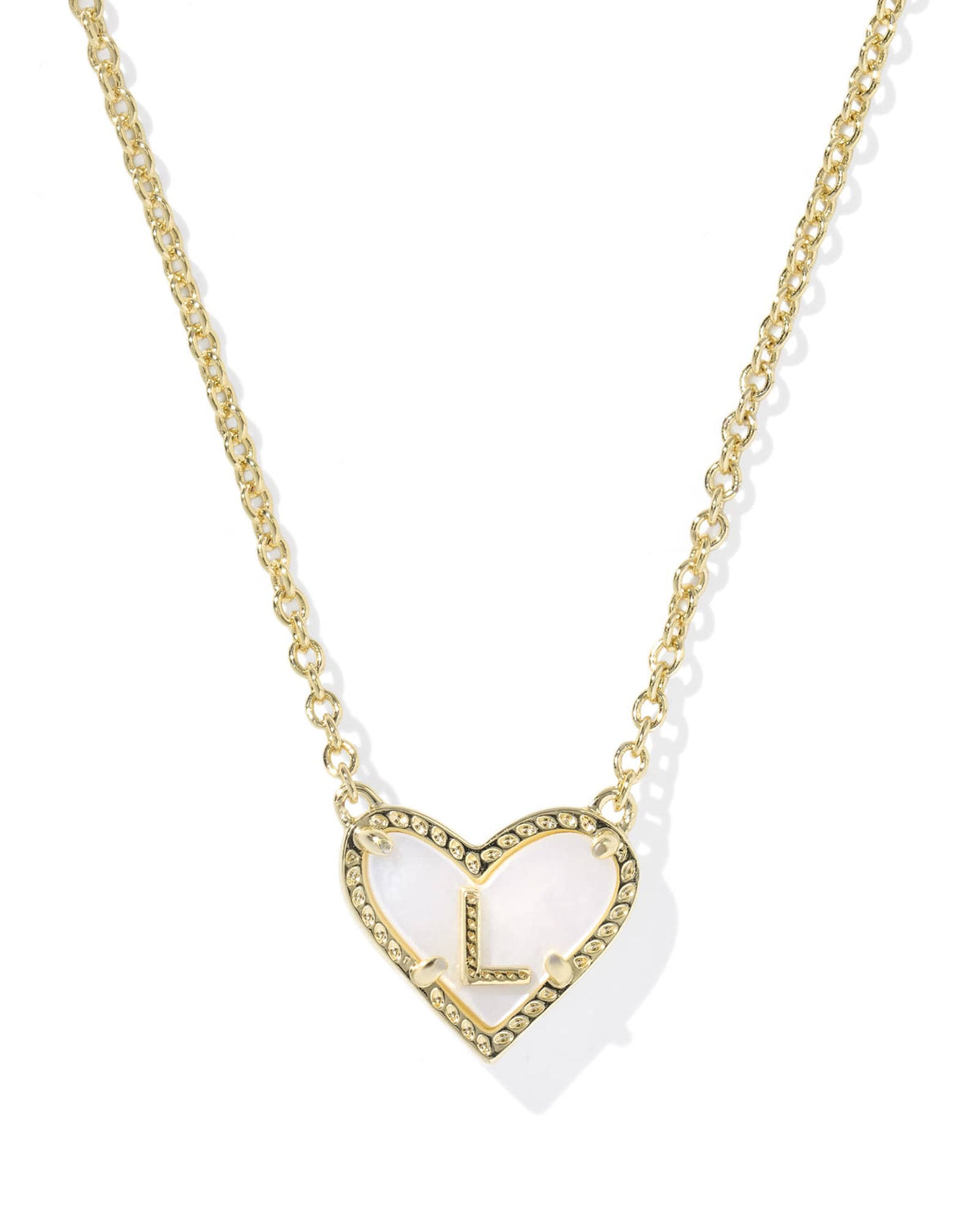 Ari Heart Letter L Gold Short Pendant Necklace