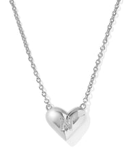 Ari Heart Letter N Silver Short Pendant Necklace