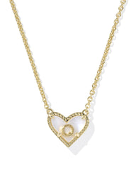 Ari Heart Letter Q Gold Short Pendant Necklace