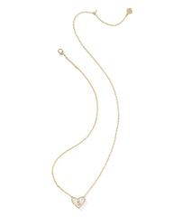 Ari Heart Letter S Gold Short Pendant Necklace