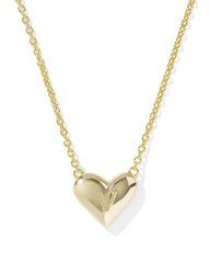 Ari Heart Letter V Gold Short Pendant Necklace