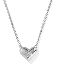 Ari Heart Letter W Silver Short Pendant Necklace