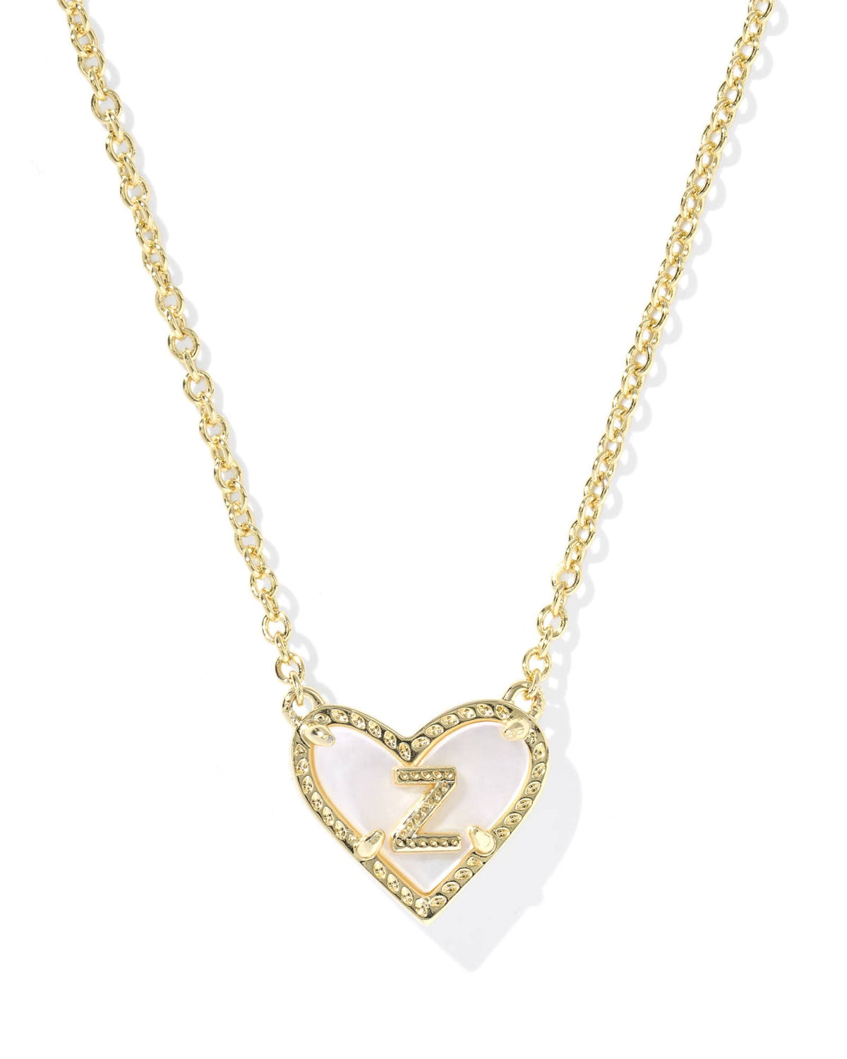 Ari Heart Letter Z Gold Short Pendant Necklace