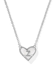 Ari Heart Letter Z Silver Short Pendant Necklace