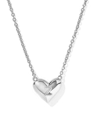Ari Heart Letter Z Silver Short Pendant Necklace