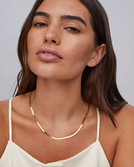 Herringbone Chain Necklace in 18k Gold Vermeil