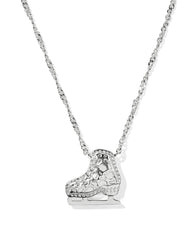 Ice Skate Silver Short Pendant Necklace
