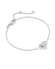 Jasmine Heart Delicate Chain Bracelet in Sterling Silver