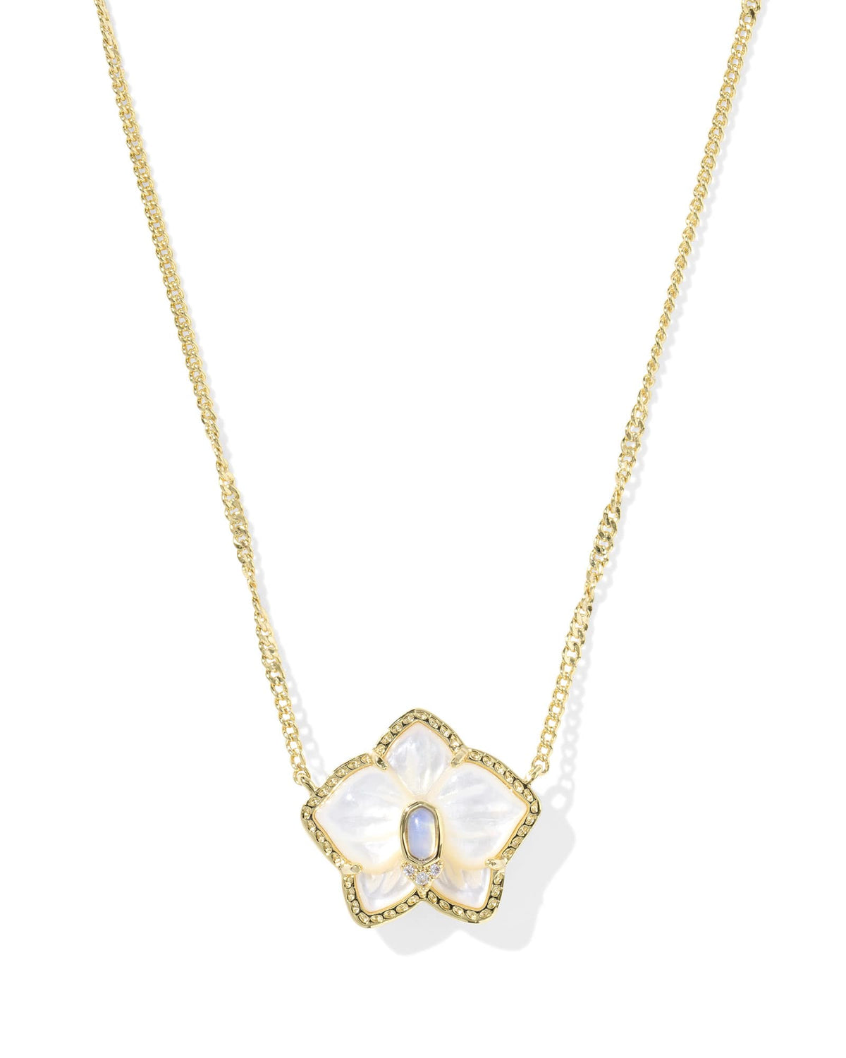 Joelle Orchid Gold Short Pendant Necklace
