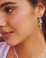 Juliette Silver Drop Earrings in White CZ