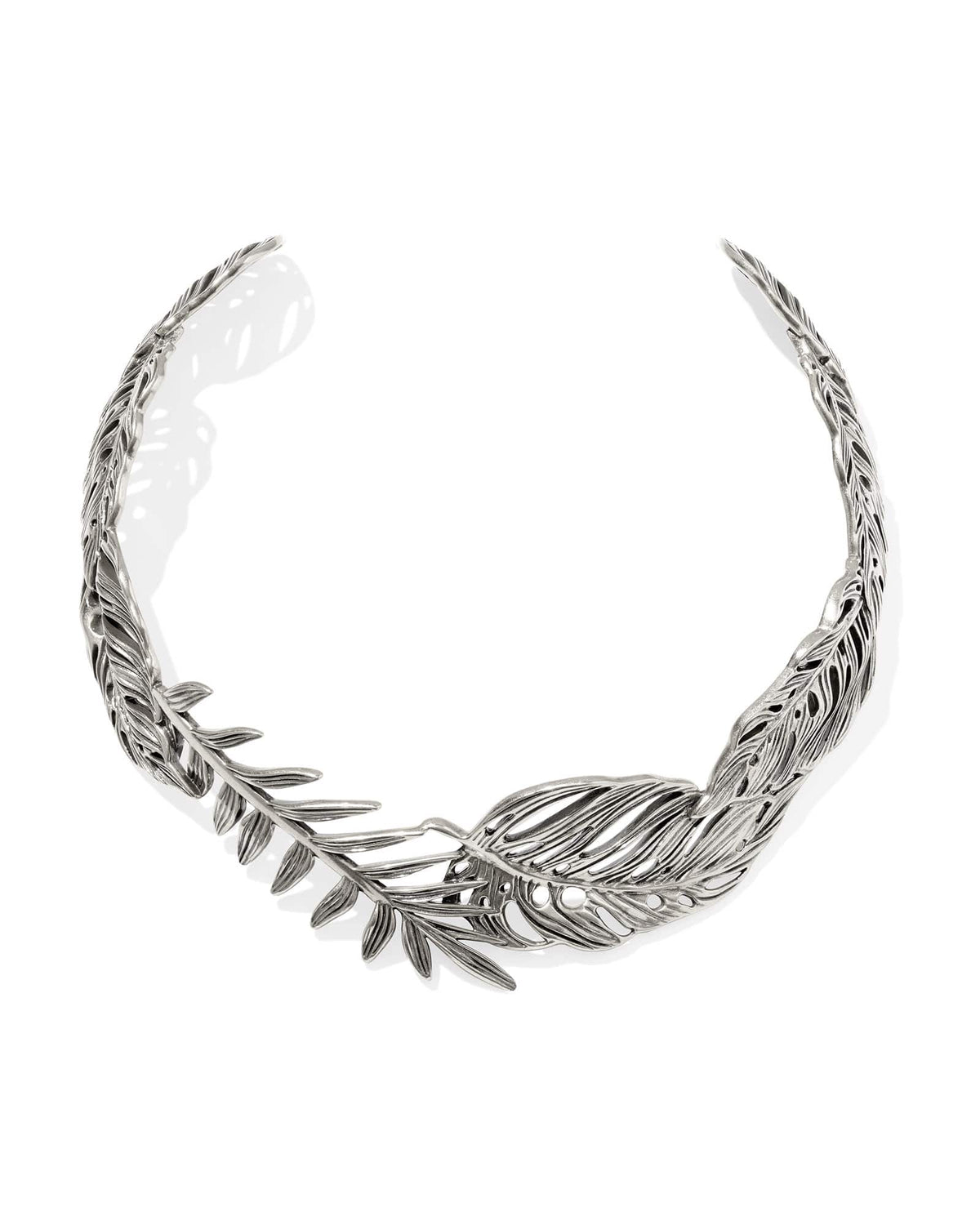Kayla Vintage Silver Metal Statement Necklace