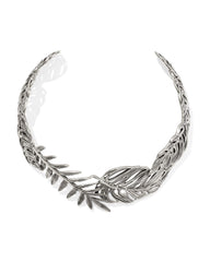 Kayla Vintage Silver Metal Statement Necklace