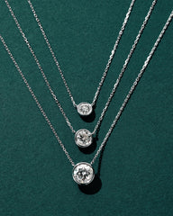 0.25 ct Lab Grown White Diamond Audrey Pendant Necklace in 14k White Gold