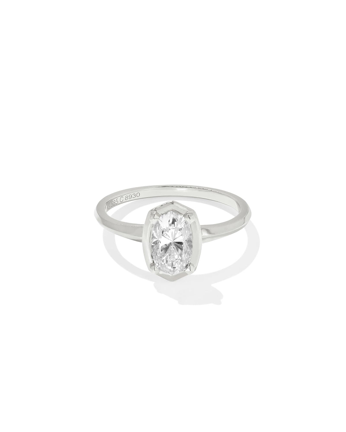 1 ct Lab Grown White Diamond Custom Elisa Statement Ring in 14k White Gold