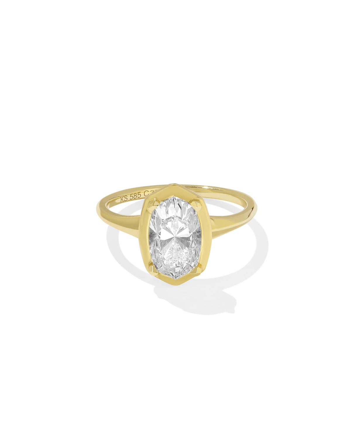 2 ct Lab Grown White Diamond Custom Elisa Statement Ring in 14k Yellow Gold