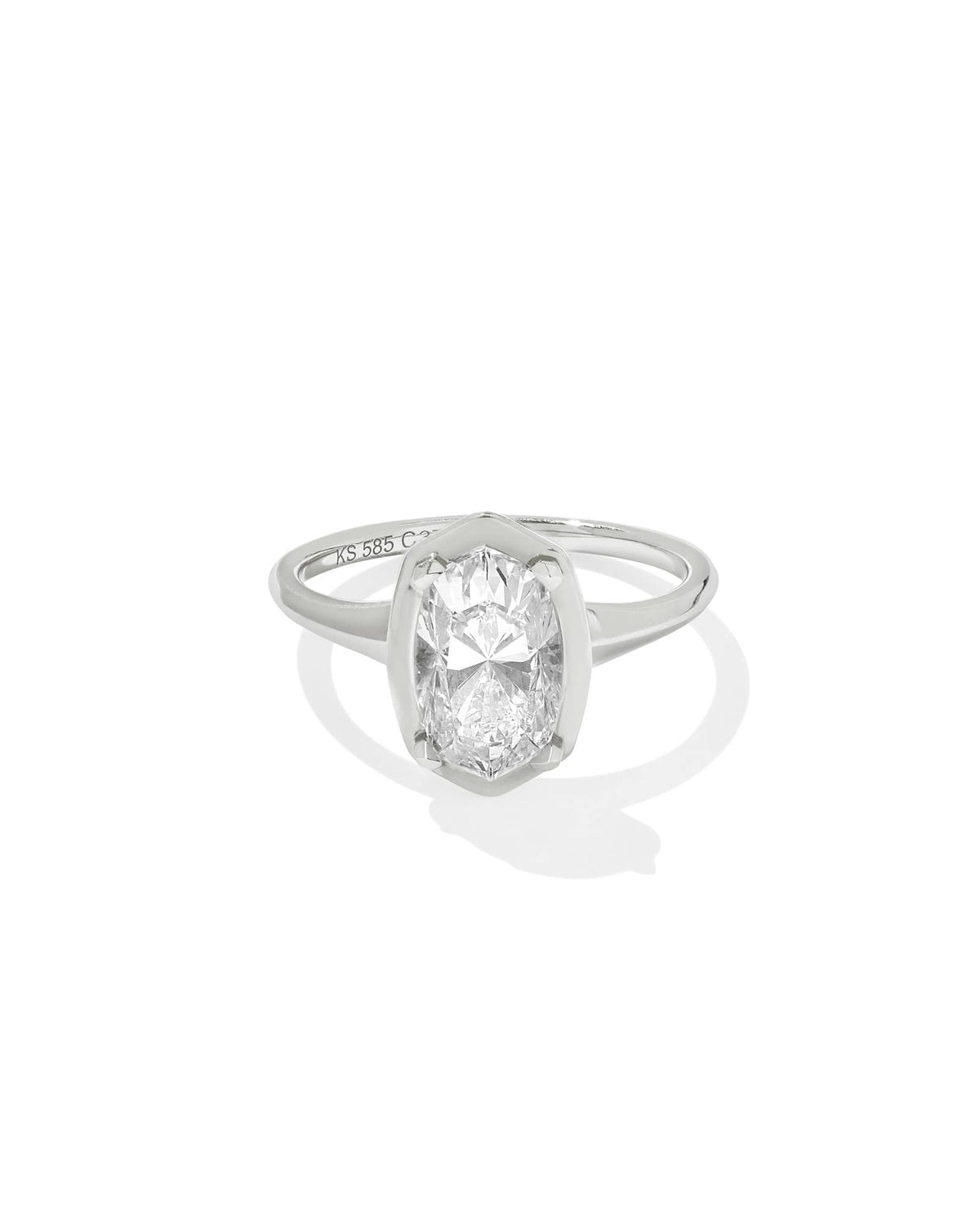 2 ct Lab Grown White Diamond Custom Elisa Statement Ring in 14k White Gold