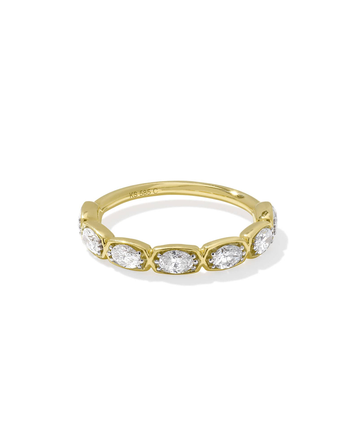 0.07 ct Lab Grown White Diamond Marisa Oval Band Ring in 14k Yellow Gold
