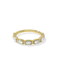 0.07 ct Lab Grown White Diamond Marisa Oval Band Ring in 14k Yellow Gold