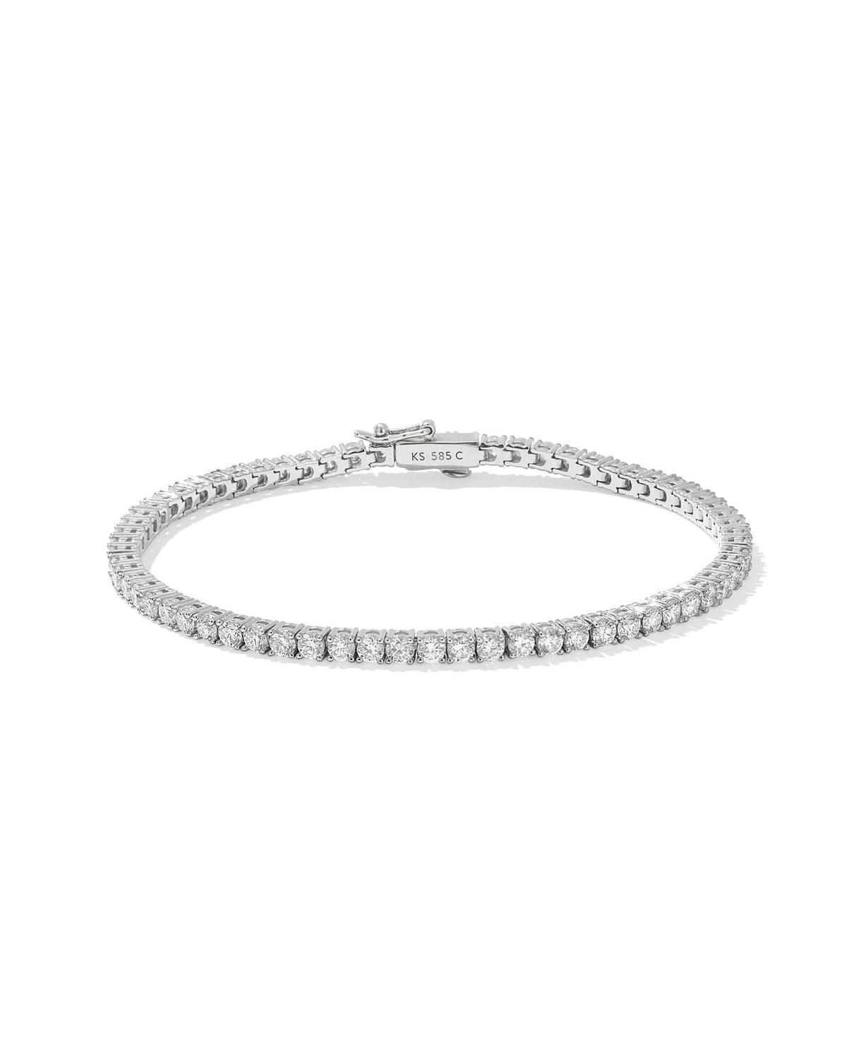 3.8 ct Lab Grown White Diamond Tennis Bracelet in 14k White Gold