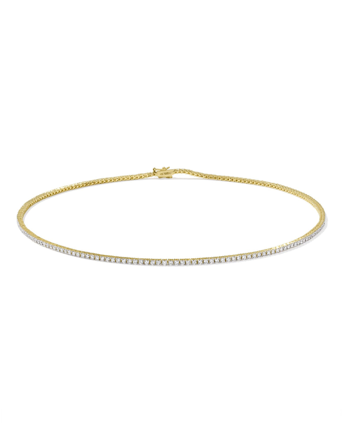 4.73 ct Lab Grown White Diamond Tennis Necklace in 14k Yellow Gold
