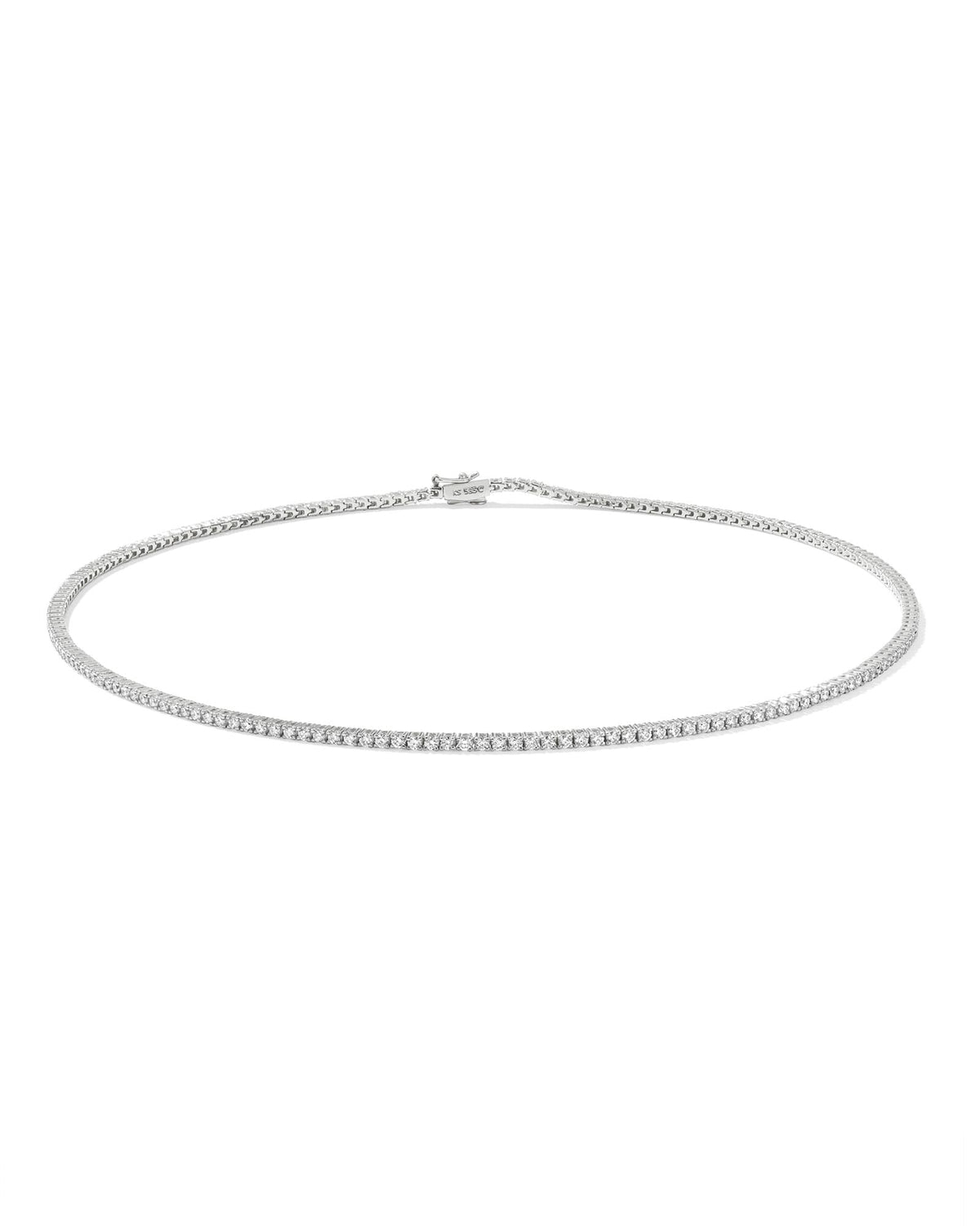 4.73 ct Lab Grown White Diamond Tennis Necklace in 14k White Gold