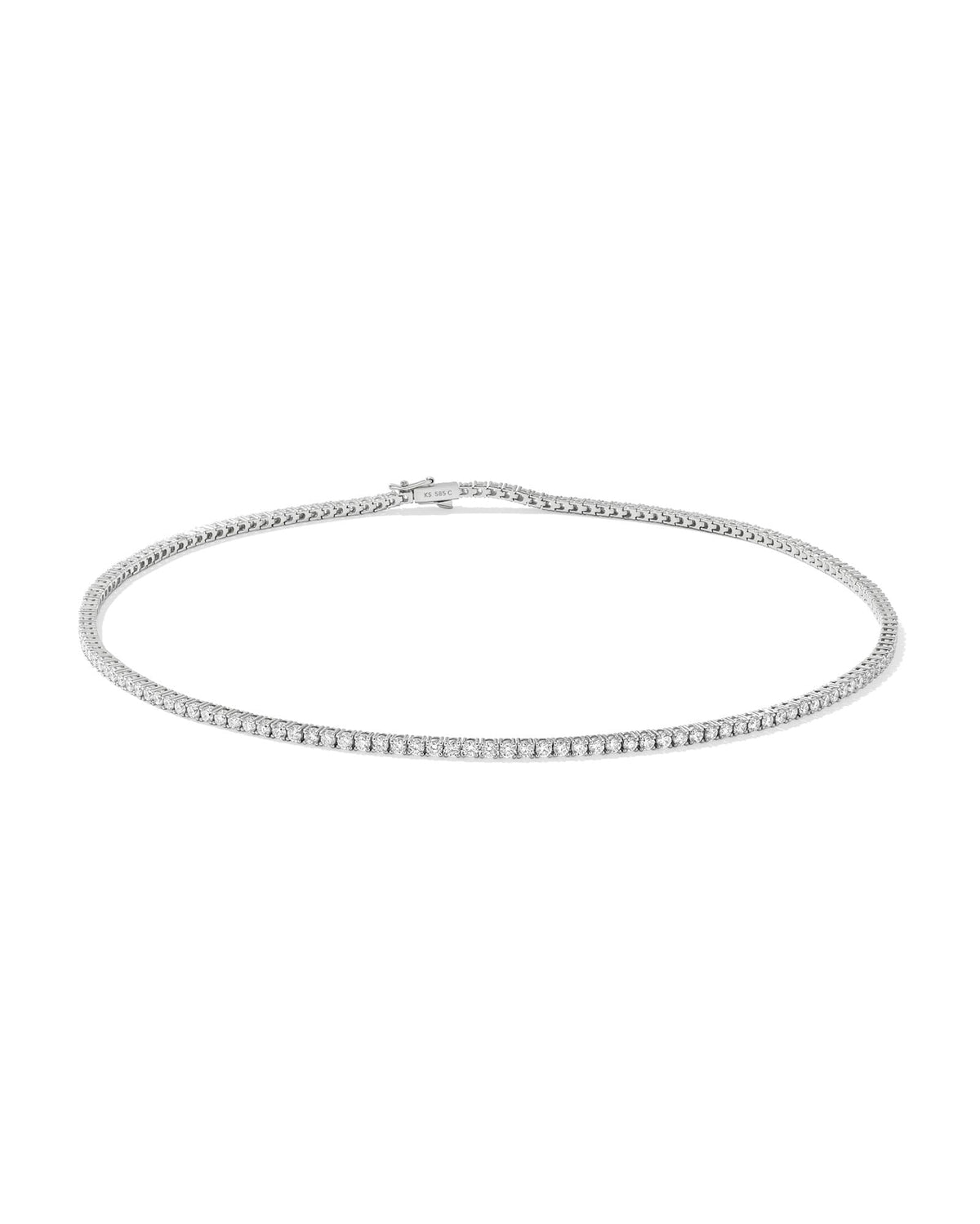 7.95 ct Lab Grown White Diamond Tennis Necklace in 14k White Gold