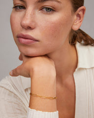 Large Paperclip Chain Bracelet in 18k Gold Vermeil