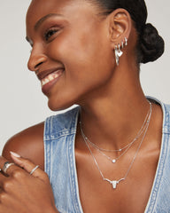 0.29 ct Longhorn 14k White Gold Pendant Necklace